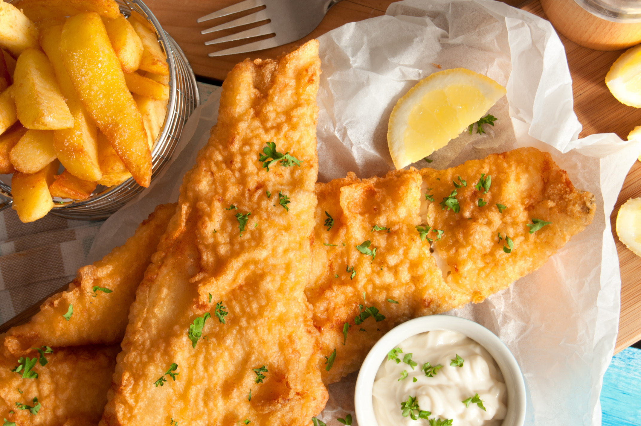 Rustic fish and chips